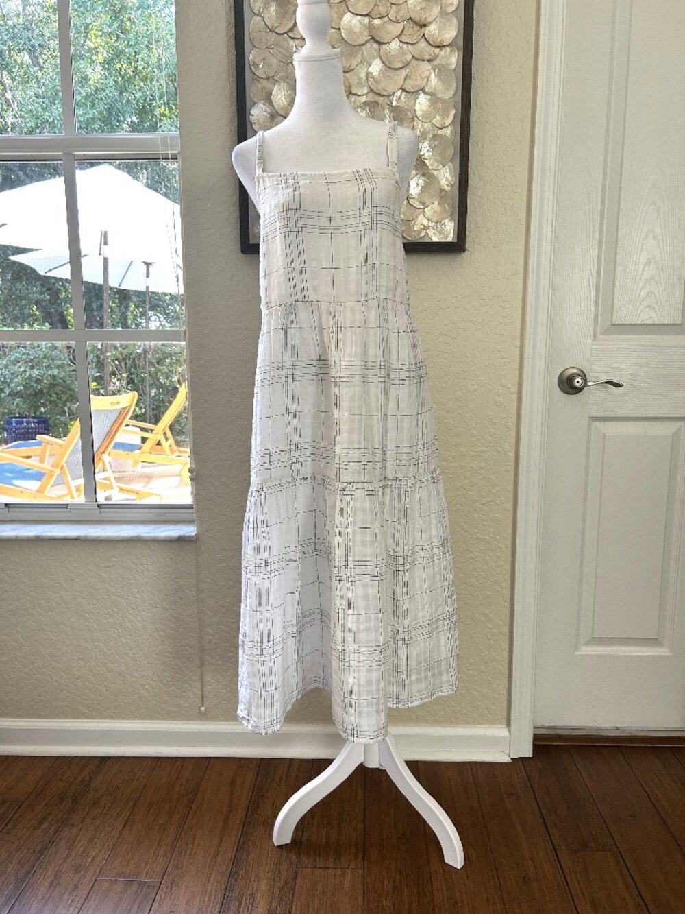 NWT Bella Dahl Linen Blend Windowpane Dress